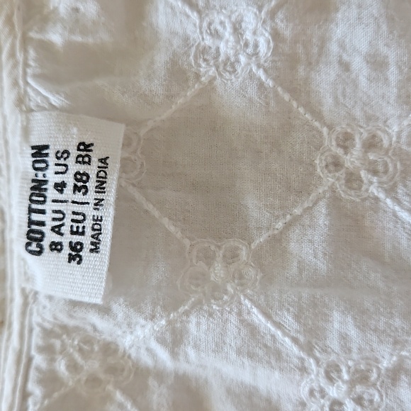 Cotton On White Puff Sleeve Tie Front Blouse - Picture 2 of 5